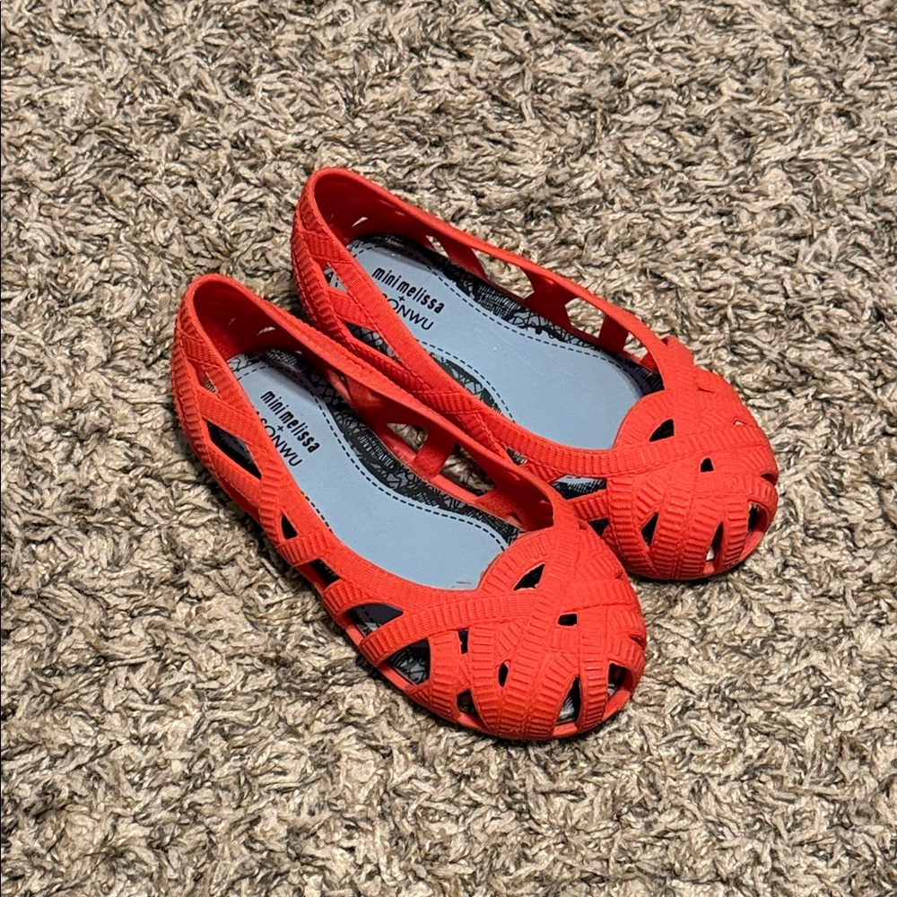 Mini Melissa + Jason Wu Kids' Red Cutout Sandals
